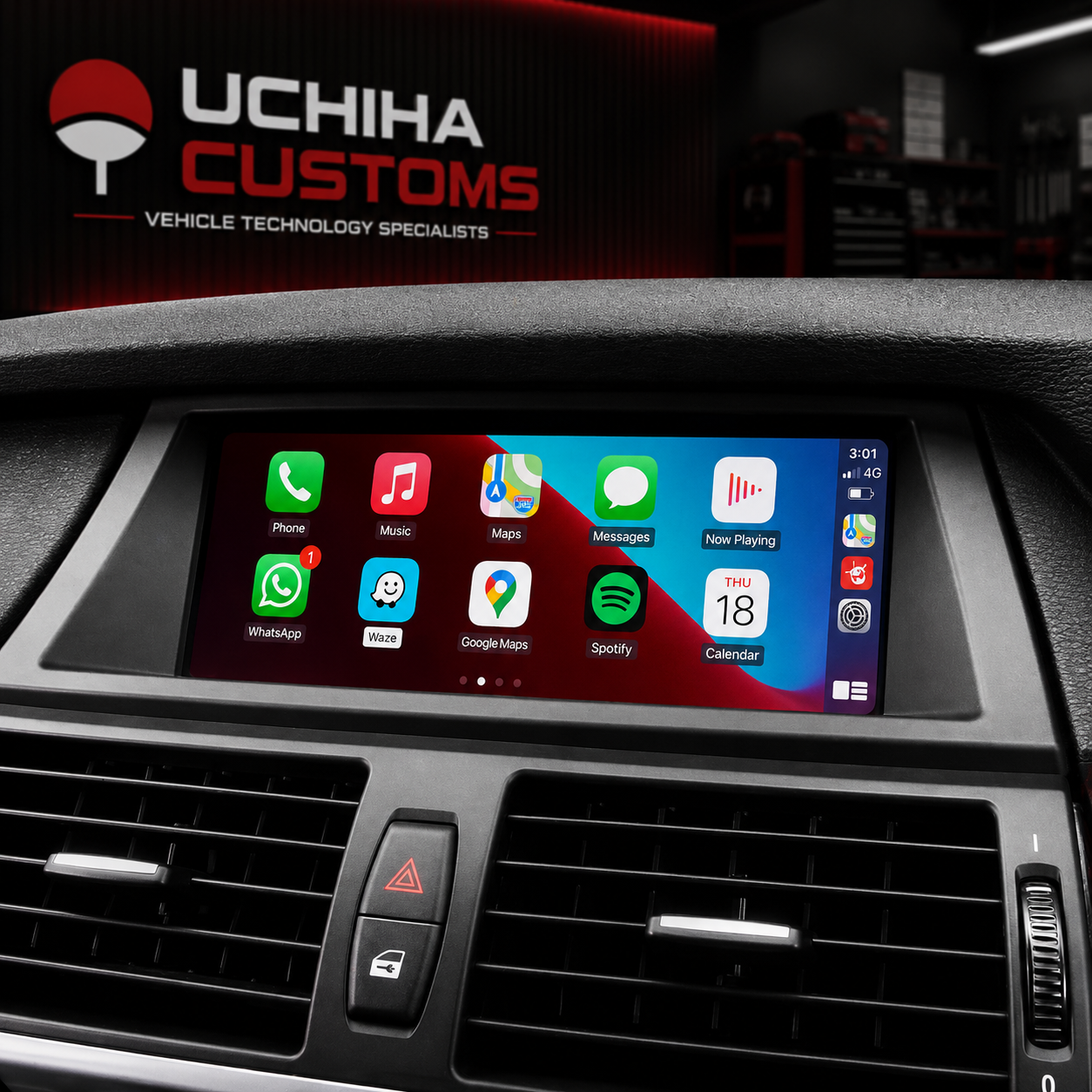 BMW X5 with apple carplay on the screen